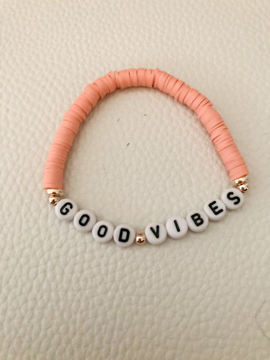 Good Vibes Clay Heishi Beaded Bracelet